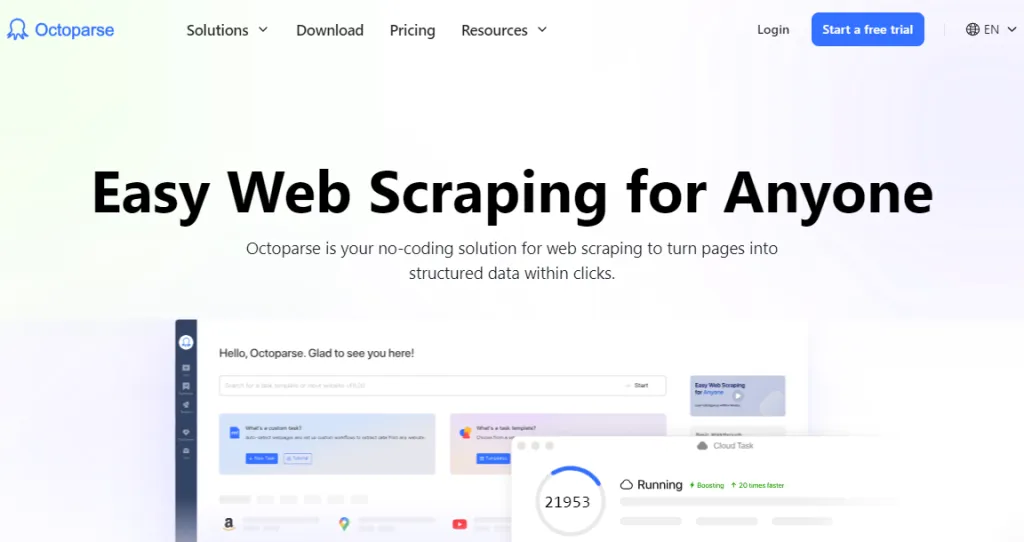 Octoparse – Instagram Data Scraper Without Programming